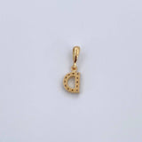 Dije Letra D 0.6gr / 1.5cm / Circones Blancos Oro Amarillo 18K &