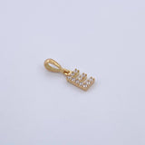 Dije Letra E 0.55gr / 1.5cm / Circones Blancos Oro Amarillo 18K &