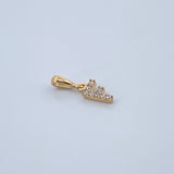 Dije Letra F 0.5gr / 1.5cm / Circones Blancos Oro Amarillo 18K &