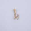 Dije Letra H 0.65gr / 1.5cm / Circones Blancos Oro Amarillo 18K &