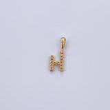 Dije Letra H 0.65gr / 1.5cm / Circones Blancos Oro Amarillo 18K &