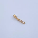 Dije Letra I 0.4gr / 1.5cm / Circones Blancos Oro Amarillo 18K &