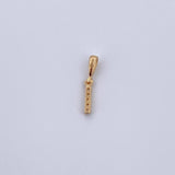 Dije Letra I 0.4gr / 1.5cm / Circones Blancos Oro Amarillo 18K &