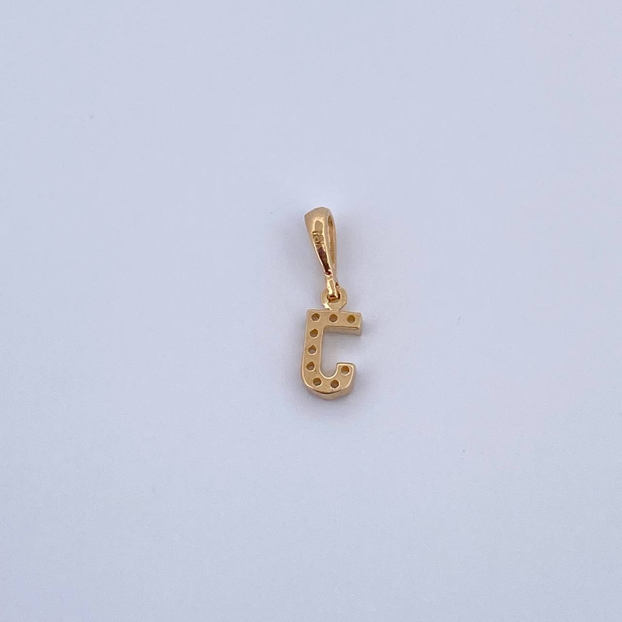 Dije Letra J 0.5gr / 1.5cm / Circones Blancos Oro Amarillo 18K &