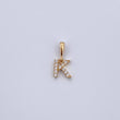 Dije Letra K 0.6gr / 1.5cm / Circones Blancos Oro Amarillo 18K &