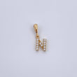 Dije Letra N 0.7gr / 1.5cm / Circones Blancos Oro Amarillo 18K &
