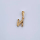 Dije Letra N 0.7gr / 1.5cm / Circones Blancos Oro Amarillo 18K &