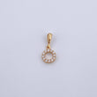 Dije Letra O 0.65gr / 1.5cm / Circones Blancos Oro Amarillo 18K &
