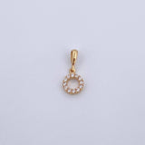 Dije Letra O 0.65gr / 1.5cm / Circones Blancos Oro Amarillo 18K &