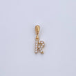 Dije Letra R 0.6gr / 1.5cm / Circones Blancos Oro Amarillo 18K &