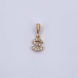 Dije Letra S 0.6gr / 1.5cm / Circones Blancos Oro Amarillo 18K &