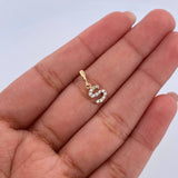 Dije Letra S 0.6gr / 1.5cm / Circones Blancos Oro Amarillo 18K &