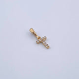 Dije Letra T 0.4gr / 1.5cm / Circones Blancos Oro Amarillo 18K &