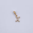 Dije Letra X 0.5gr / 1.5cm / Circones Blancos Oro Amarillo 18K &