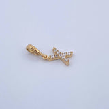 Dije Letra X 0.5gr / 1.5cm / Circones Blancos Oro Amarillo 18K &