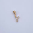 Dije Letra Y 0.45gr / 1.5cm / Circones Blancos Oro Amarillo 18K &