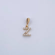 Dije Letra Z 0.55gr / 1.5cm / Circones Blancos Oro Amarillo 18K &