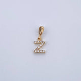 Dije Letra Z 0.55gr / 1.5cm / Circones Blancos Oro Amarillo 18K &