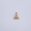 Herraje Letra A 0.4gr / 1cm / Circones Blancos Oro Amarillo 18K &