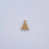 Herraje Letra A 0.4gr / 1cm / Circones Blancos Oro Amarillo 18K &