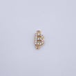 Herraje Letra B 0.55gr / 1cm / Circones Blancos Oro Amarillo 18K &