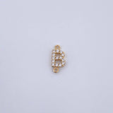 Herraje Letra B 0.55gr / 1cm / Circones Blancos Oro Amarillo 18K &