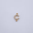 Herraje Letra C 0.35gr / 1cm / Circones Blancos Oro Amarillo 18K &