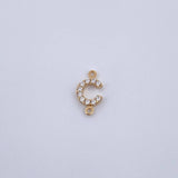Herraje Letra C 0.35gr / 1cm / Circones Blancos Oro Amarillo 18K &