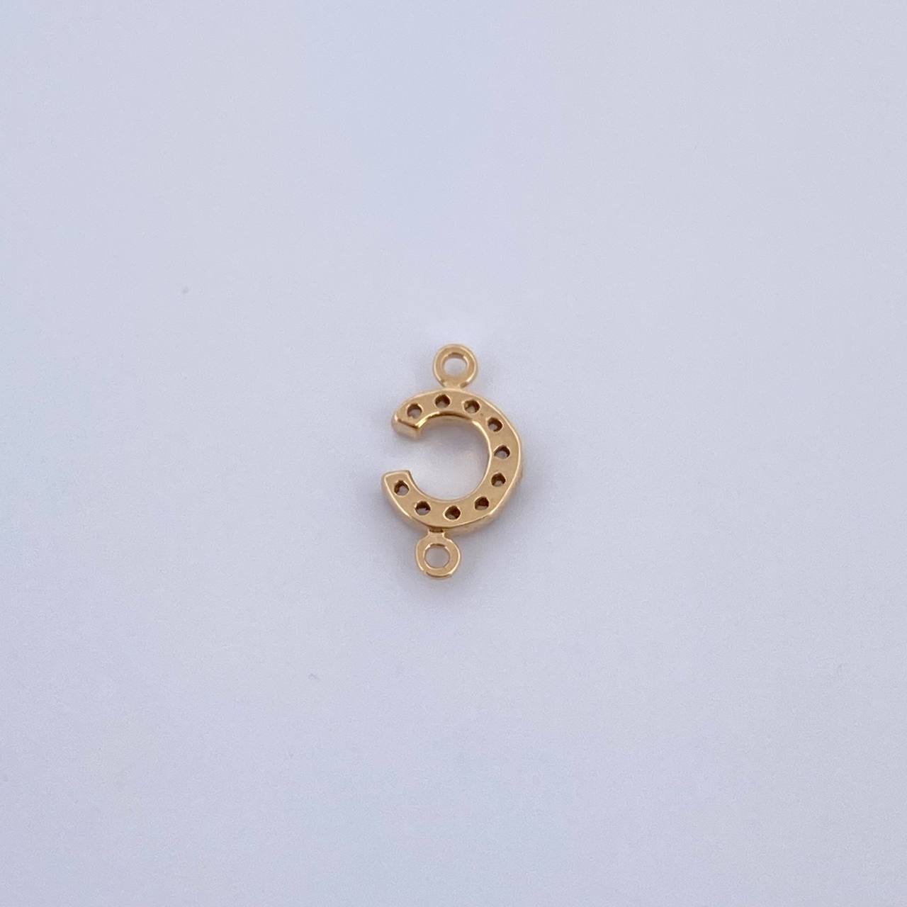 Herraje Letra C 0.35gr / 1cm / Circones Blancos Oro Amarillo 18K &