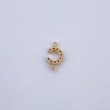 Herraje Letra C 0.35gr / 1cm / Circones Blancos Oro Amarillo 18K &