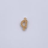 Herraje Letra D 0.45gr / 1cm / Circones Blancos Oro Amarillo 18K &