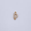 Herraje Letra D 0.45gr / 1cm / Circones Blancos Oro Amarillo 18K &