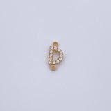 Herraje Letra D 0.4gr / 1cm / Circones Blancos Oro Amarillo 18K &