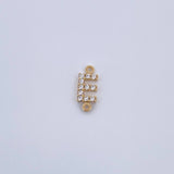 Herraje Letra E 0.4gr / 1cm / Circones Blancos Oro Amarillo 18K &