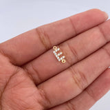 Herraje Letra E 0.4gr / 1cm / Circones Blancos Oro Amarillo 18K &