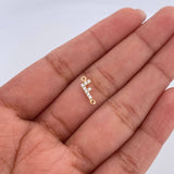 Herraje Letra F 0.3gr / 1cm / Circones Blancos Oro Amarillo 18K &