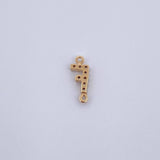 Herraje Letra F 0.3gr / 1cm / Circones Blancos Oro Amarillo 18K &