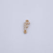 Herraje Letra F 0.3gr / 1cm / Circones Blancos Oro Amarillo 18K &