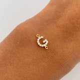 Herraje Letra G 0.45gr / 1cm / Circones Blancos Oro Amarillo 18K &
