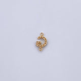 Herraje Letra G 0.45gr / 1cm / Circones Blancos Oro Amarillo 18K &