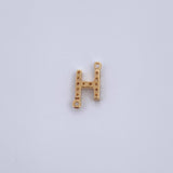 Herraje Letra H 0.5gr / 1cm / Circones Blancos Oro Amarillo 18K &