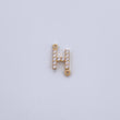 Herraje Letra H 0.45gr / 1cm / Circones Blancos Oro Amarillo 18K &
