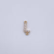 Herraje Letra L 0.25gr / 1cm / Circones Blancos Oro Amarillo 18K &