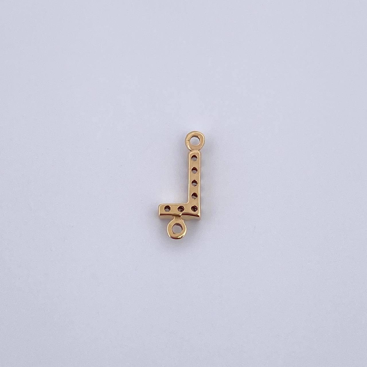 Herraje Letra L 0.25gr / 1cm / Circones Blancos Oro Amarillo 18K &
