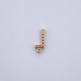 Herraje Letra L 0.25gr / 1cm / Circones Blancos Oro Amarillo 18K &