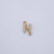 Herraje Letra N 0.55gr / 1cm / Circones Blancos Oro Amarillo 18K &