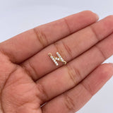 Herraje Letra N 0.55gr / 1cm / Circones Blancos Oro Amarillo 18K &