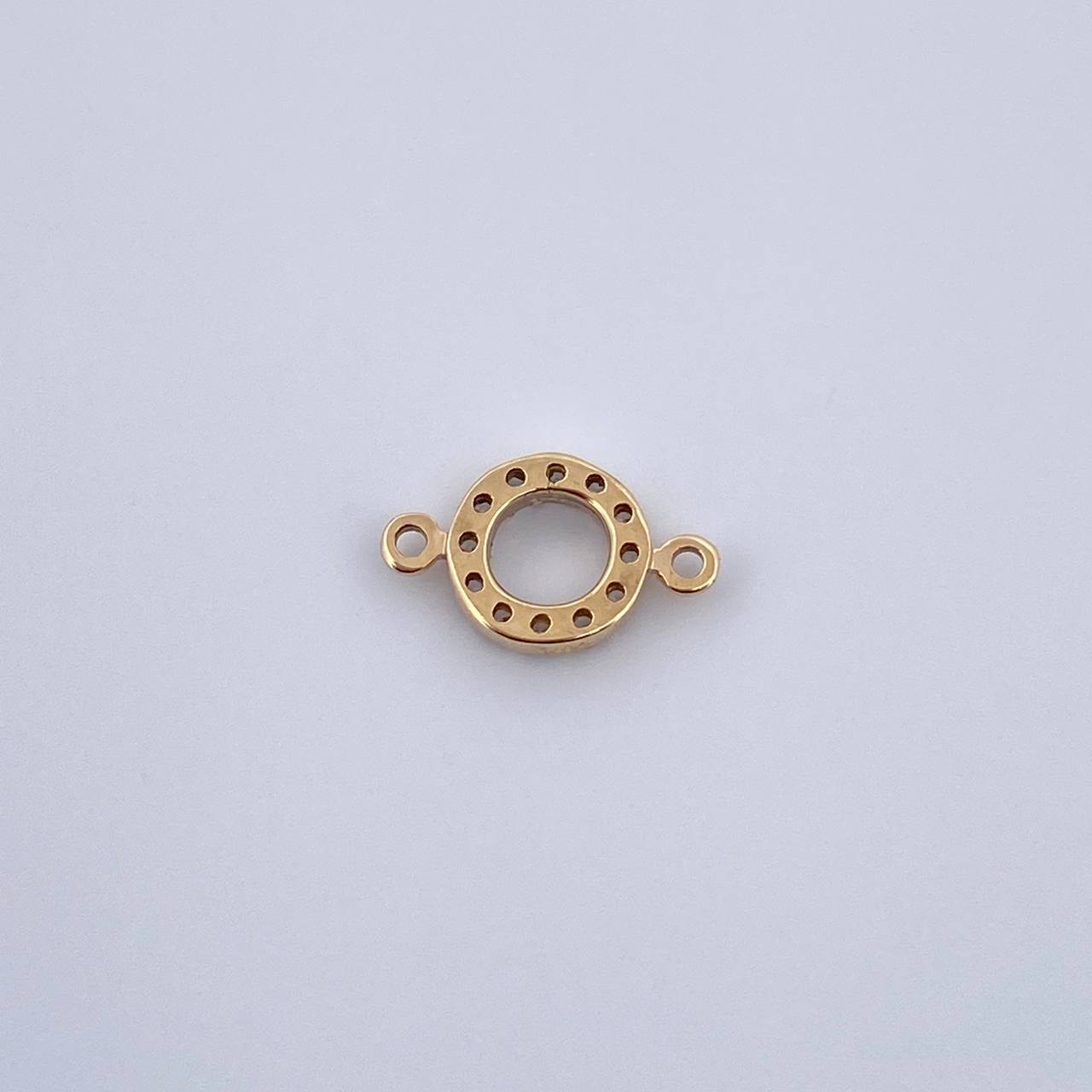 Herraje Letra O 0.45gr / 1cm / Circones Blancos Oro Amarillo 18K &