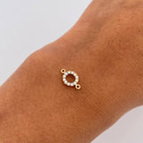 Herraje Letra O 0.45gr / 1cm / Circones Blancos Oro Amarillo 18K &