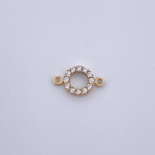 Herraje Letra O 0.45gr / 1cm / Circones Blancos Oro Amarillo 18K &